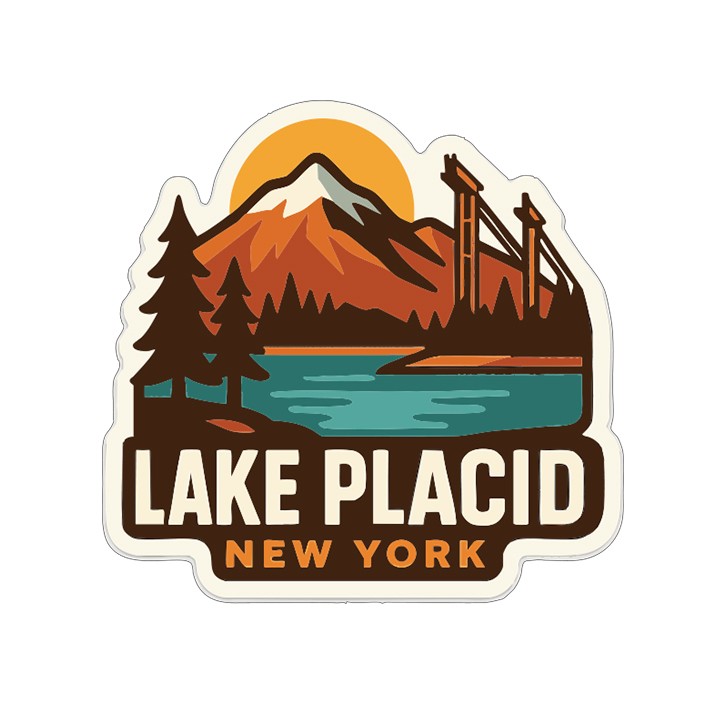 Lake Placid Sticker Decal Vinyl Die-Cut City Skyline Landmark Design