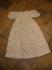 Vintage Girls Handmade Dress floral design see description for size  17A 
