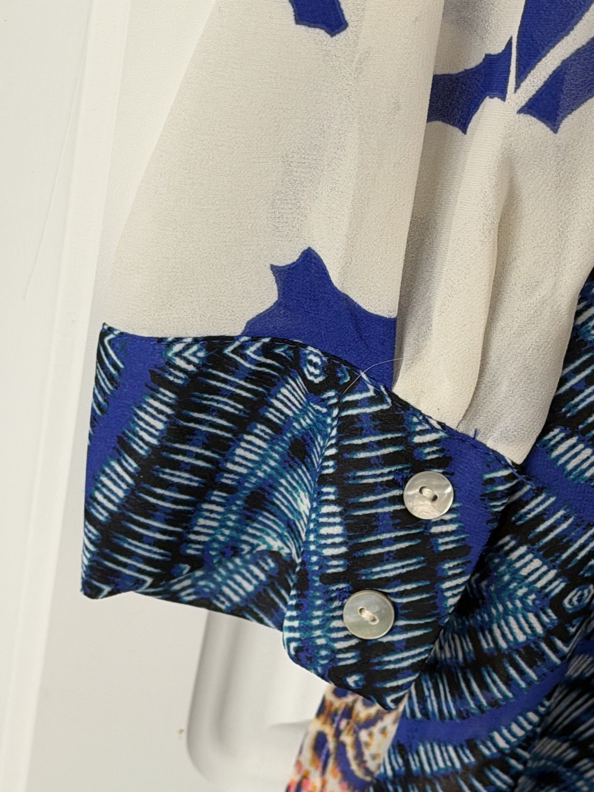 Rose & Olive Multicolor Patchwork Flowey Button D… - image 6