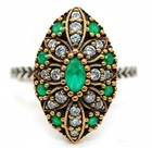 Ottoman 2CT Heat Treated Green Tourmaline 925 Sterling Silver Ring Sz 7 H4-3 — photo 1