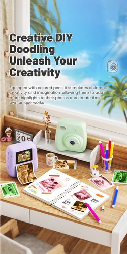 9IMOD 2.0IPS Instant Print Camera 10X Zoom 1080P Video Time Lapse with 32GB Card - Picture 10 of 24