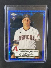 2021 Topps Chrome Platinum Daulton Varsho Blue Refractor Rookie /199 #21 Diamon…
