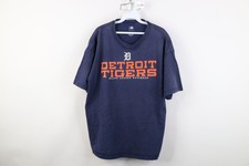 Vintage Y2K Mens XL Sun Faded Old English D Detroit Tigers Baseball T-Shirt Blue