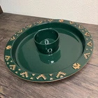 FRANKOMA Thunderbird 14" Chip and Dip Bowl Set Green 5127