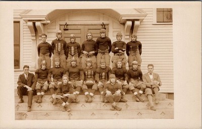 Norway High School FOOTBALL Team, NORWAY, Maine Real Photo Postcard - V. Akers