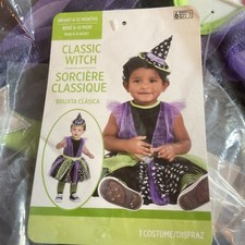 New Classic Witch Halloween Costume Dress Up Outfit Baby Infant 6-12 Months