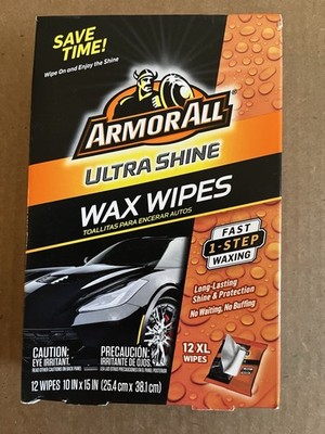 ArmorAll Ultra Shine Wax Wipes XL 1 Box 12 Total Wipes