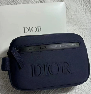 Dior Dark Blue Dopp Bag Navy Toiletry Travel Case Pouch Brand New