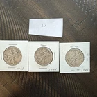 Silver Walking Liberty 3 Half Dollar 1943 (1) 1944 (2) Lot 36