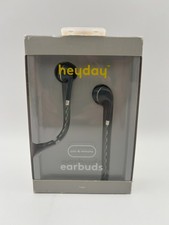 Heyday Wired Earbuds Mic with Remote 46" 3.5mm Jack - Night Grey - NEW SEALED