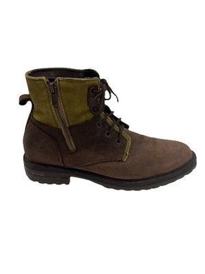 Mark Nason Size 8.5 Men s Brown / Olive & Nylon Leather Boots Ankle Zipper