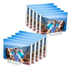 Pack 5x7 Acrylic Picture Frame with Magnetic, Frameless Double 5 x 7 in 10
