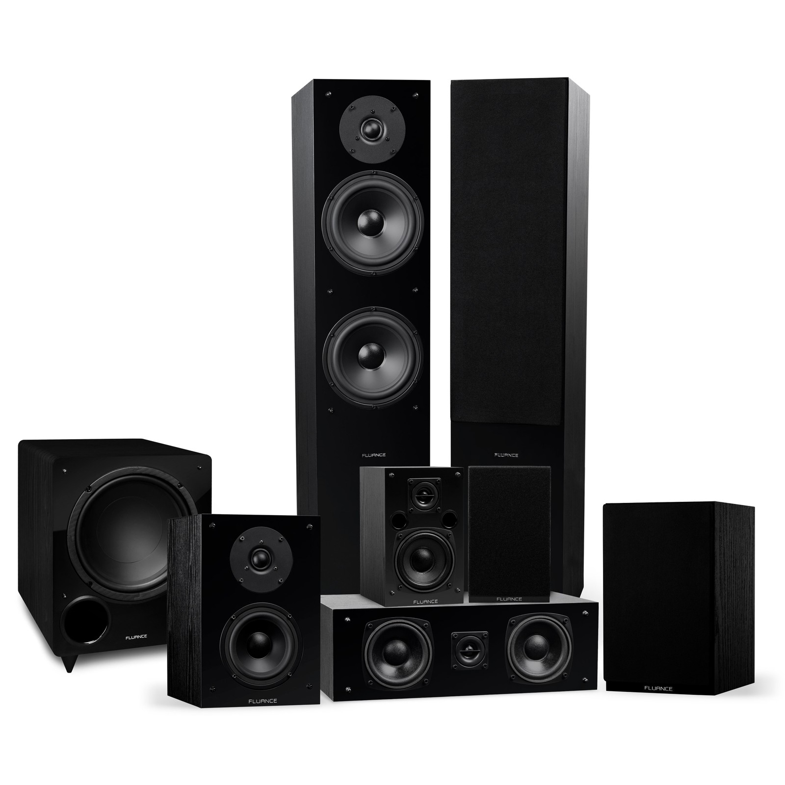Fluance Elite Home Theater 7.1 Speaker System - Black Ash