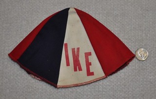 1952 Dwight Eisenhower Political Campaign Cloth Beanie Cap Design Hat IKE