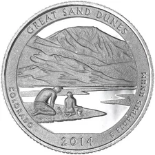 2014 S National Parks Quarter Great Sand Dunes Gem DCam Proof CN-Clad