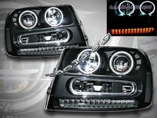 02-09 Chevrolet Trailblazer Ccfl Halo Angel Eye Projector Black Headlights Lamps 02-09 Chevrolet Trailblazer Ccfl Halo Angel Eye Projector Black Headlights Lamps