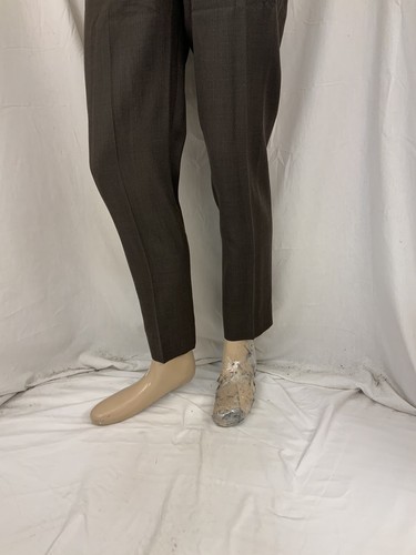 Zanella Dress Pants Sz 4 Brown Check 100% Wool Flat Italy YGI Q2-166 - Picture 4 of 11