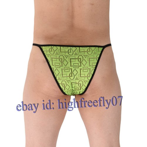 Men's Jacquard String Bikini Underwear Sexy Guy Mini Briefs Pouch Micro Pants - Picture 9 of 12