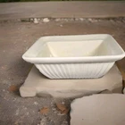 Haeger Pottery Beige Planter No. 963 Vintage MCM Retro 9" × 6" Ribbed Sides