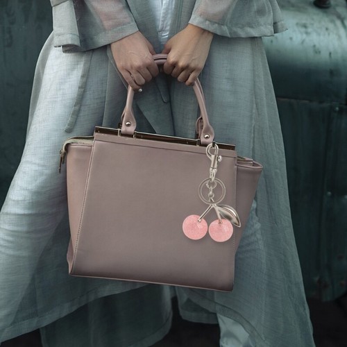 Cherrys Shaped Keyring Quality Alloy Handbag Charm for Trendy Ladies Women - Photo 7/8