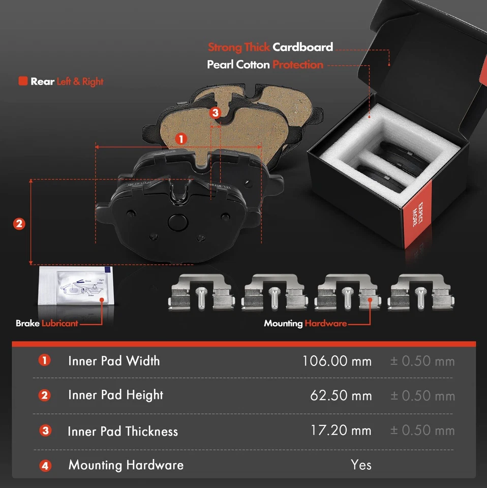 6 peças rotor de freio traseiro perfurado e pastilha de freio de cerâmica para BMW F10 528i 535i xDrive - Imagem 3 de 4