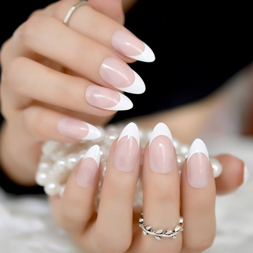 24Pcs Press On Nails Glue Gel On False Reusable Fake French Nail Tip Solid Color - Picture 2 of 93