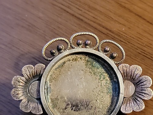 Broche de joyería de luto de lujo de la era victoriana GF marco de fotos decorado cierre en C - Imagen 6 de 10