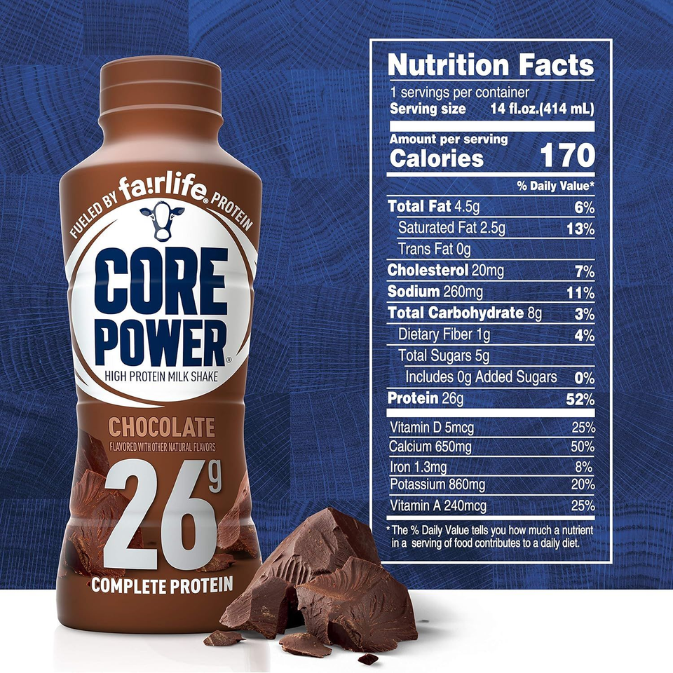 Core Power Fairlife 26g Protein Chocolate Milk Shakes Ready To Drink 14