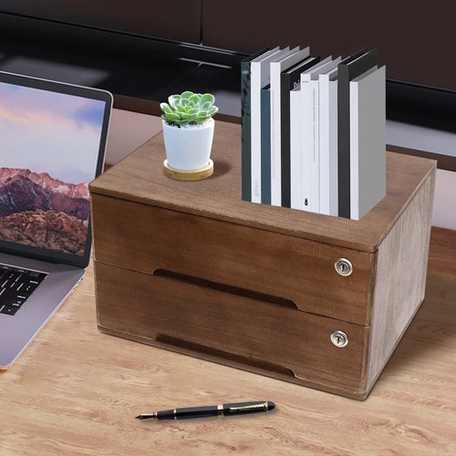 Cassettiera portagioie da scrivania in legno portaoggetti tavolo armadio organizer cassettiera - Foto 6 di 22