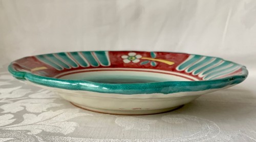 BEAUTIFUL TEAL & RED LIQUORI LA TARTANA POSITANO ITALY 9.5" PLATE, EXCLNT COND - Picture 6 of 10