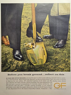 General Fireproofing Youngstown Gold Shovel Groundbreaking Vintage Print Ad 1961