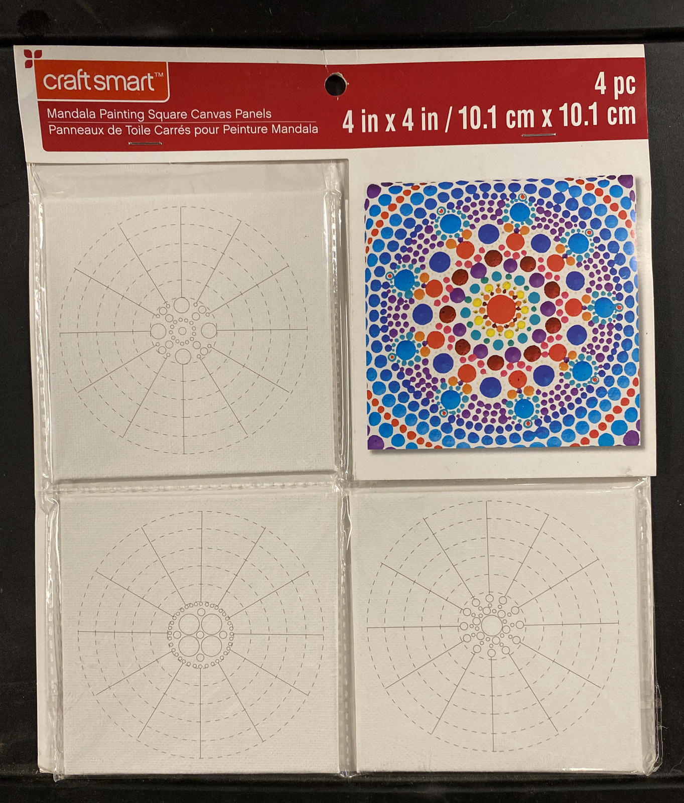 Craft Smart Mandala Painting Square Canvas Panels 4x4 In Package G5 for