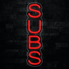 Subs LED Neon Sign 6"L x 24"H #32752