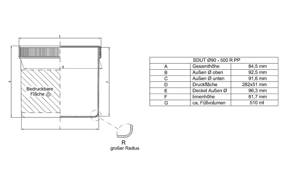 Schraubdeckeldose Kunststoffdose Dose mit Schraubdeckel aus PP ca. 500ml  - Bild 2 von 2