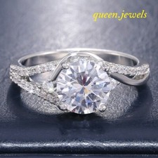 Engagement Wedding Ring 2.65CT Lab-Created Round Cut Diamond 14K White Gold Over