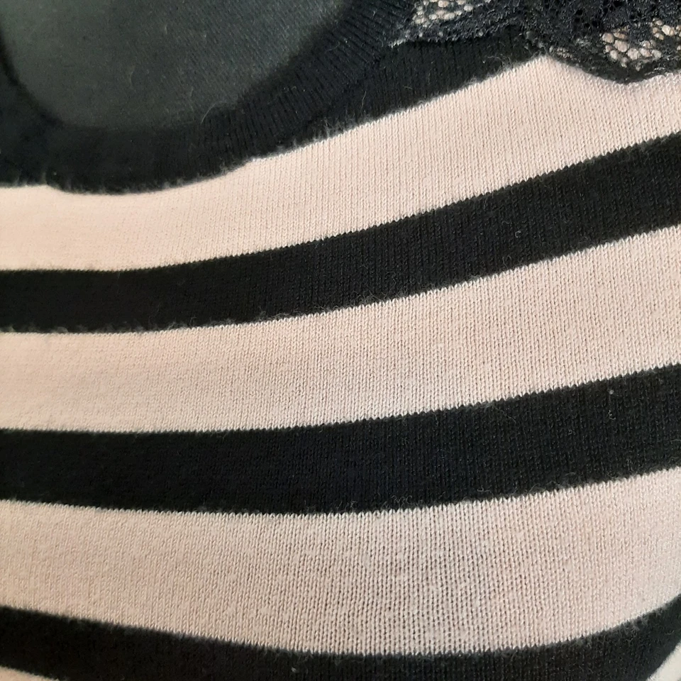 Suéter A. Byer Vintage Y2K Junior Talla Grande Negro Rosa Rayas Capricho Foto 4 de 4