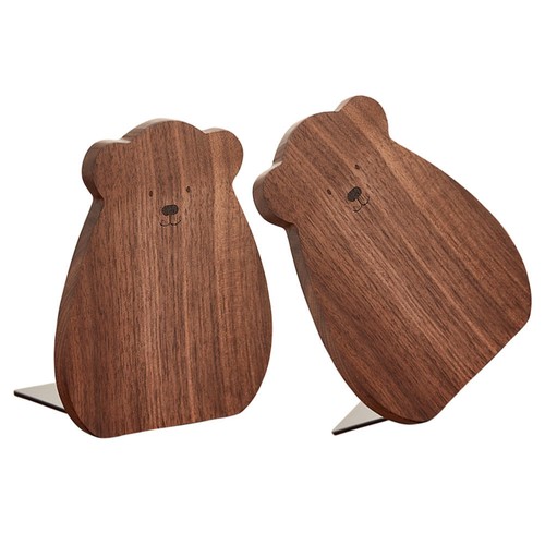 2pcs Cartoon Wooden Bookend Book Stop Board Cartoon Wood Board Book Stopper for - Picture 4 of 12