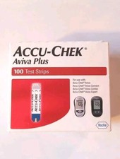 Accu-Chek Aviva Plus Diabetic Glucose Test Strips 100 CT EXP 9/30/2027 Free Ship