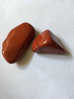 Kristall Heilung 2 x Roter Jaspis Edelstein Reiki Aufgeladen Vertrauen Chakra Stein