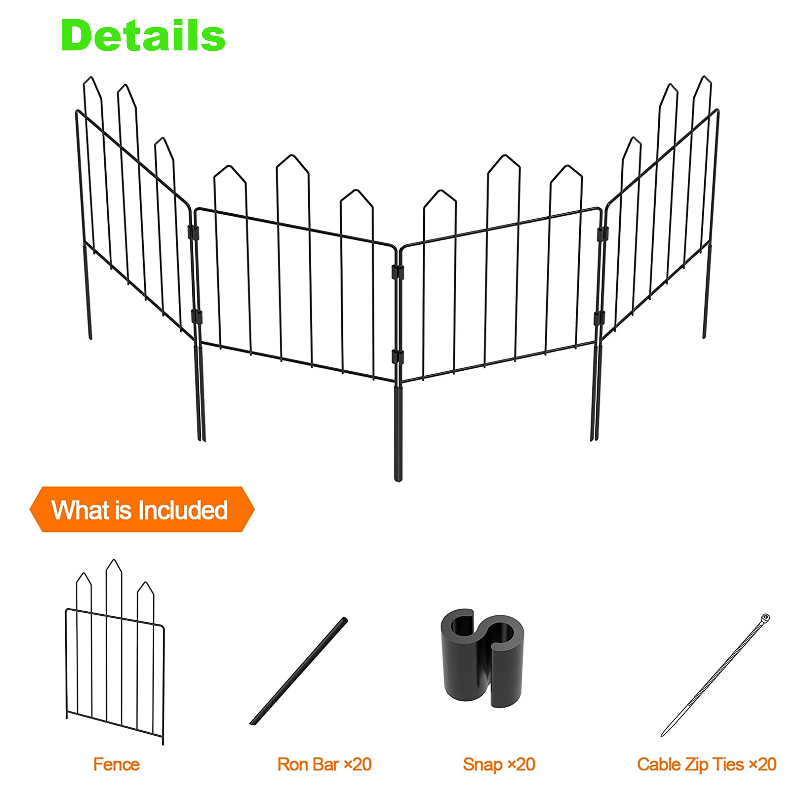 10 Pack Decorative Garden Fence Border Small Animal Barrier Fence No