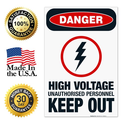 High Voltage Unauthorised Personnel Keep Out Sign, OSHA Gefahrenschild, (SI-3802) - Bild 86 von 86