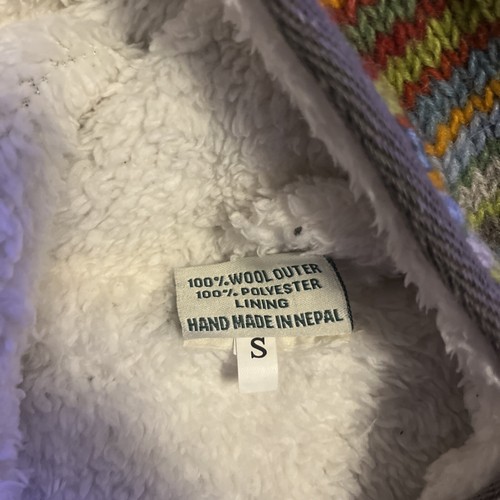 Pachamama Erwachsene handgestrickt Wolle Full Zip Kapuzenjacke Größe S - Bild 3 von 10