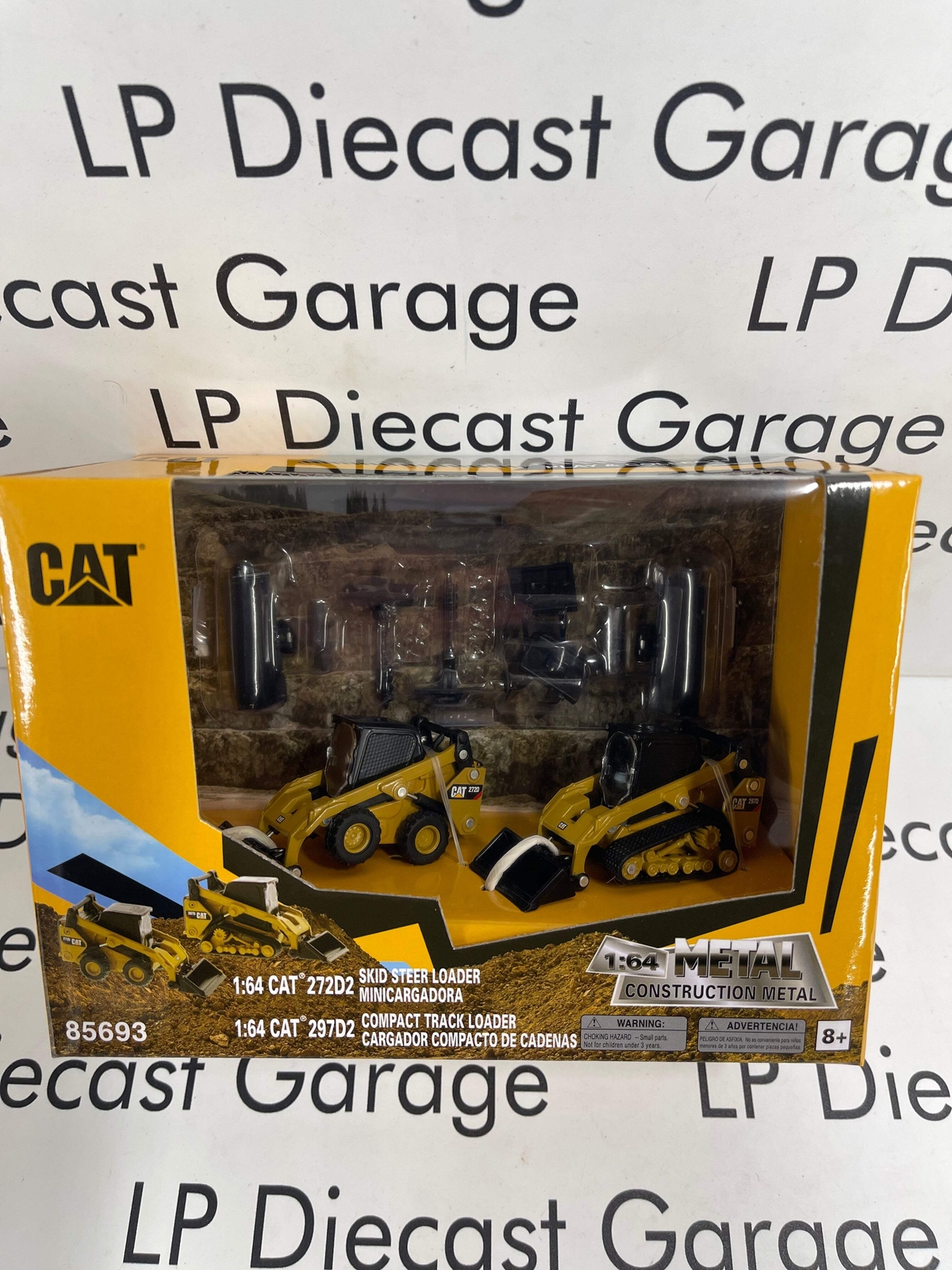 DIECAST MASTERS CAT 272D2 & 297D2 Loader Set with Attachments 1:64 Scale Model