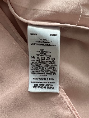 Ted Baker Dress Size 2 UK 10 Nude Pink Black Shift Sumer Casual New - Picture 8 of 12