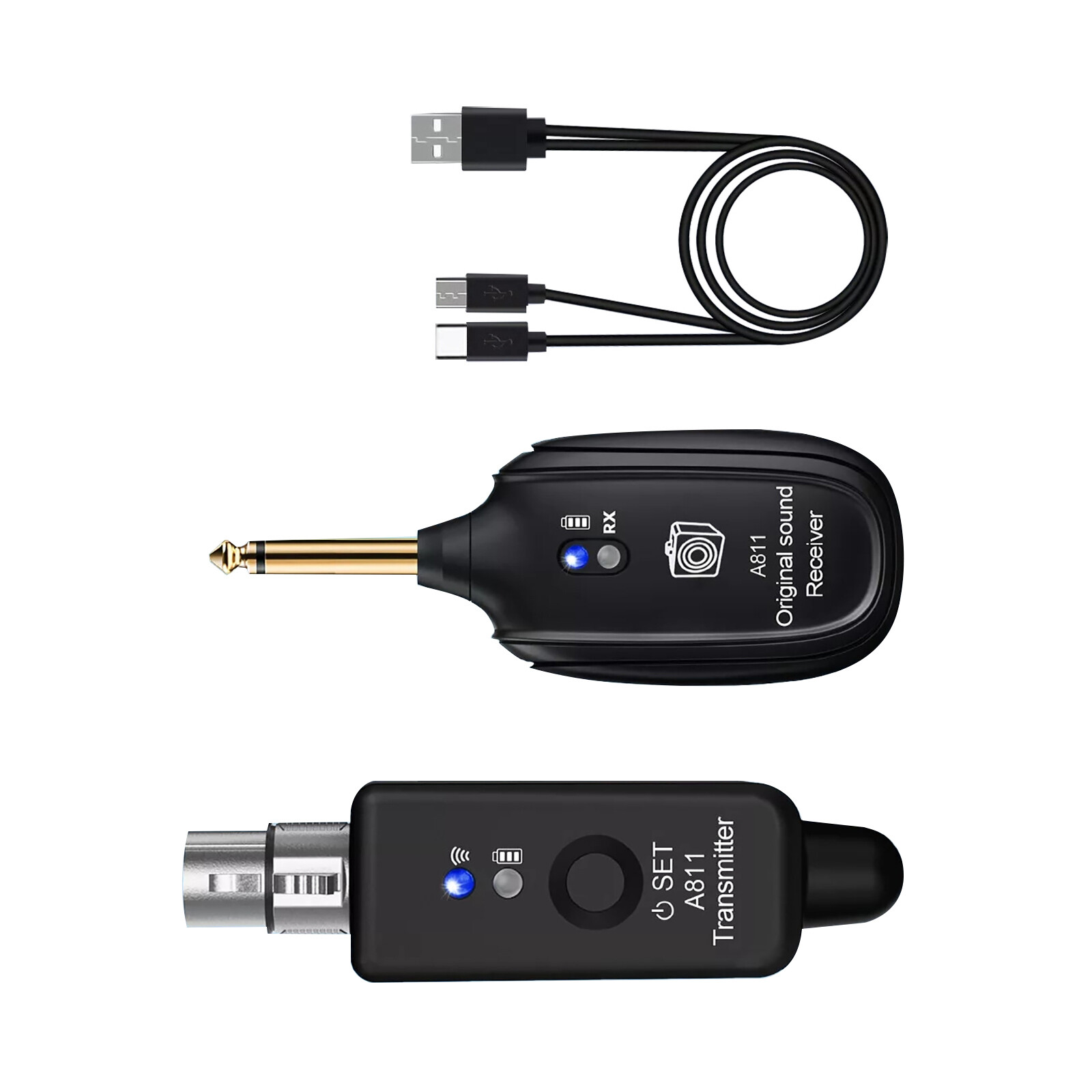 2.4GHz Wireless Microphone Adapter XLR Transmitter Receiver Microphone System a
