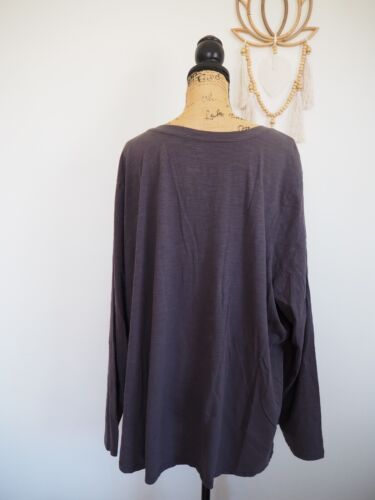 All Day Comfort Gray V Neck Casual Everyday Long Sleeve Plus Size Shirt 4X NWT - Picture 4 of 6