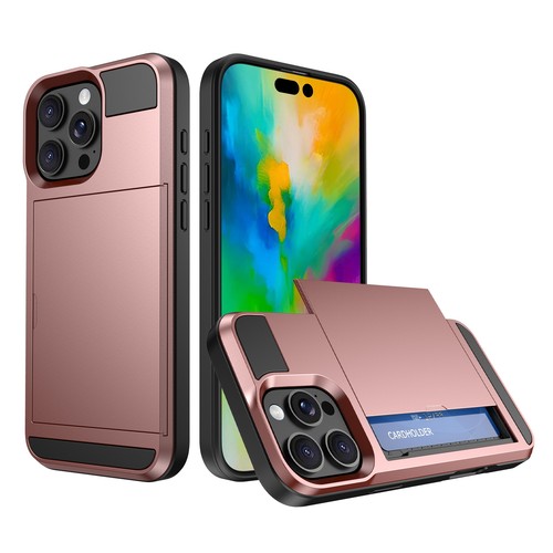 For iPhone 16 Pro Max/16e 2025/15 Hard PC Slide Card Slot Slim Shockproof Case - Picture 2 of 41