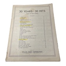 30 Years 30 Hits Words and Music Complete Miller Music 1950 Sheet Music Book