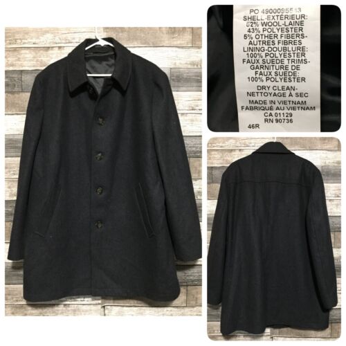 Lauren Ralph Lauren Wool Blend Overcoat Men’s 46R Gray Button Front