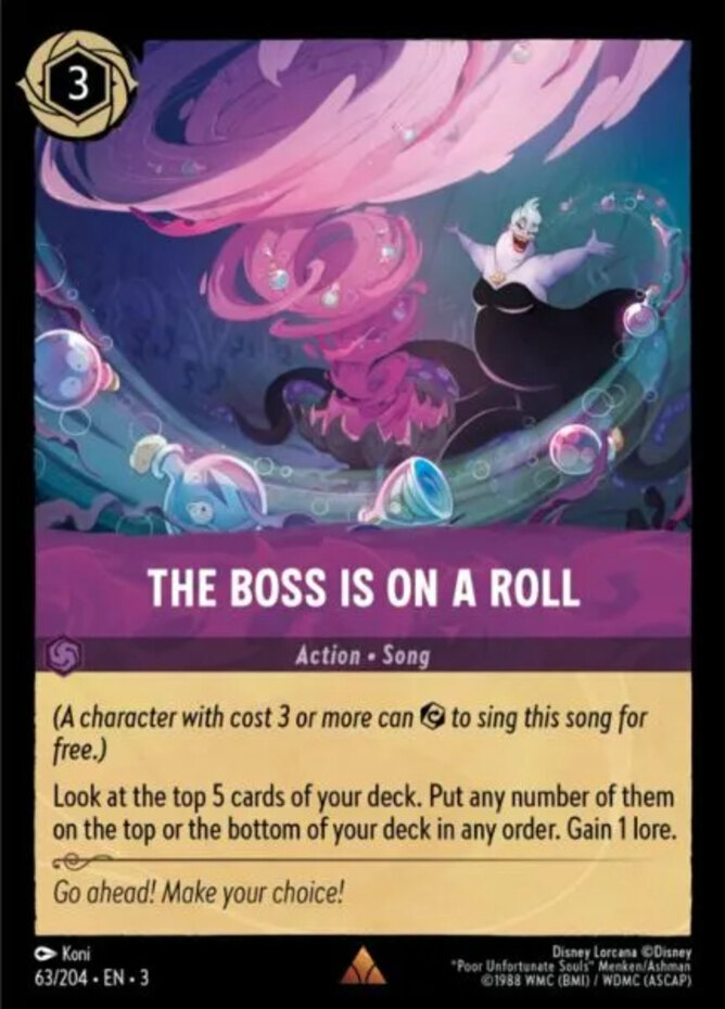 x1 The Boss is on a Roll - 63/204 - Rare Lorcana Into the Inklands M/NM